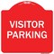 Signmission Designer Series Visitor Parking, Red & White Heavy-Gauge Aluminum Sign, 18" x 18", RW-1818-9740 A-DES-RW-1818-9740 - alternate 1